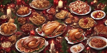 Feast in realistic Christmas style