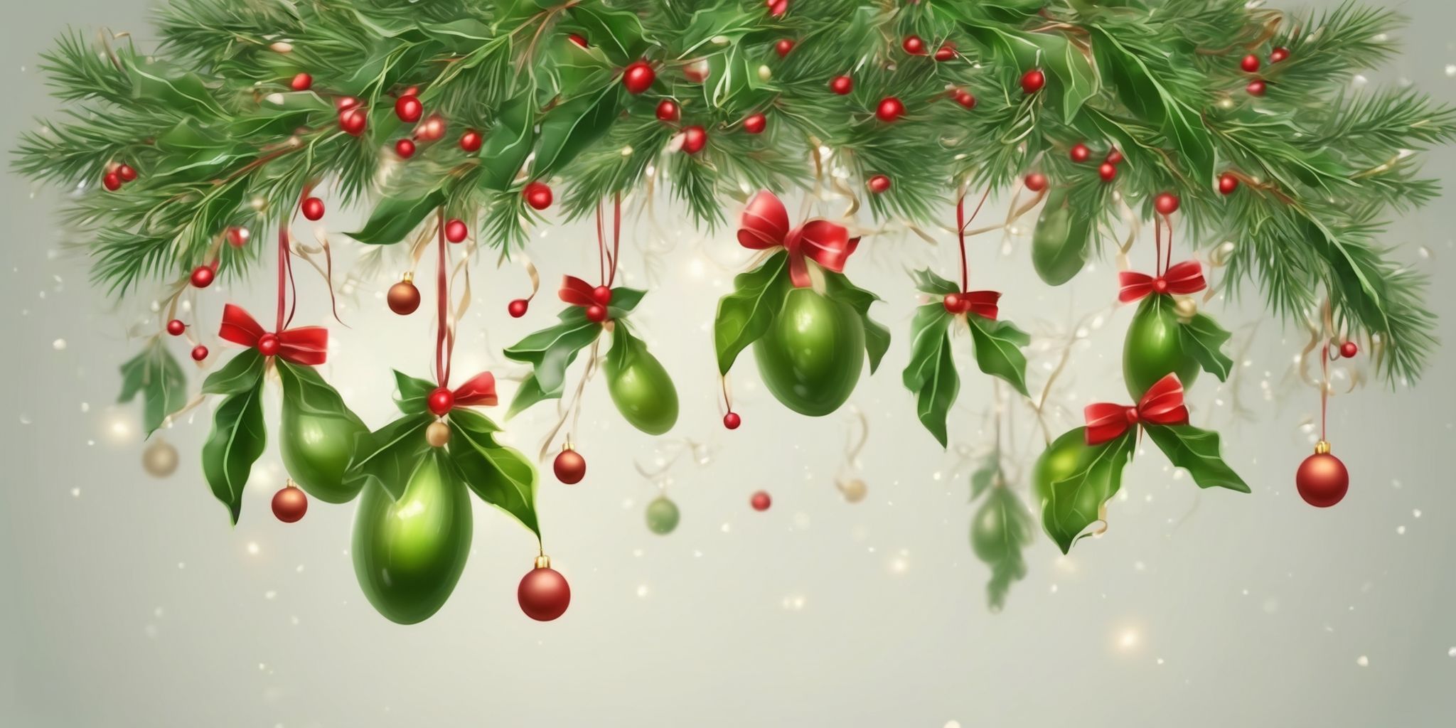 Mistletoe in realistic Christmas style