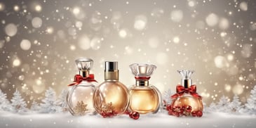 Perfume in realistic Christmas style