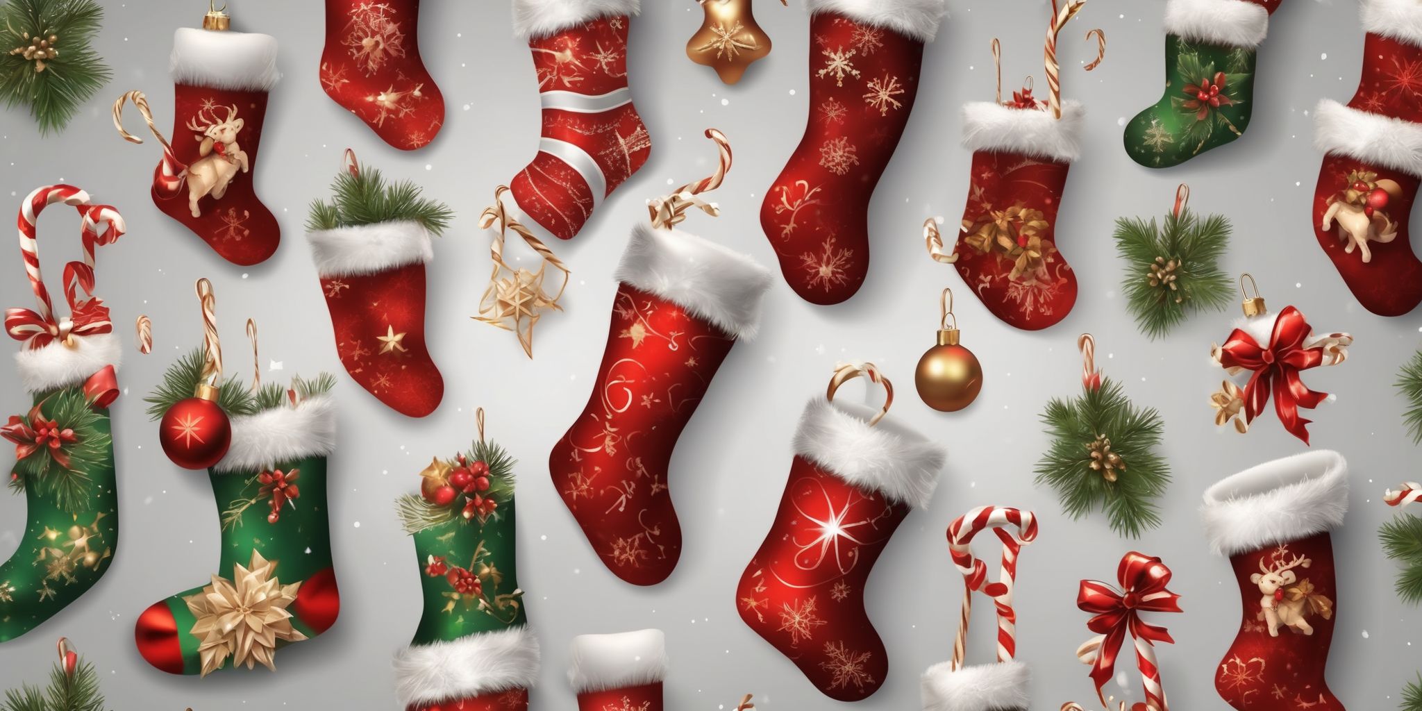 Stockings in realistic Christmas style