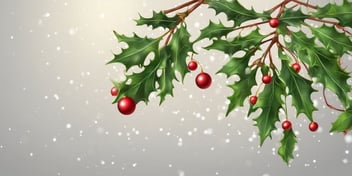 Mistletoe in realistic Christmas style