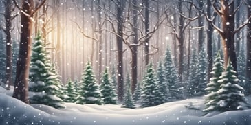 Forest in realistic Christmas style