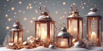Lanterns in realistic Christmas style