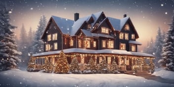 Residence in realistic Christmas style