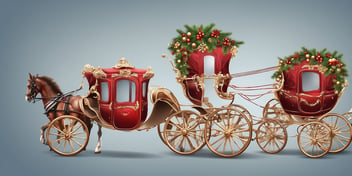 Carriage in realistic Christmas style