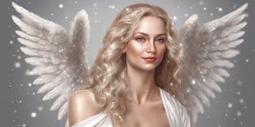 Angel in realistic Christmas style