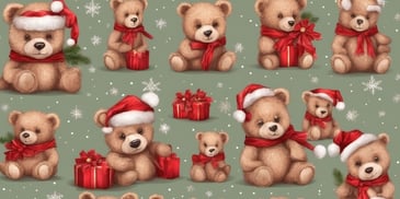 Teddy bear in realistic Christmas style