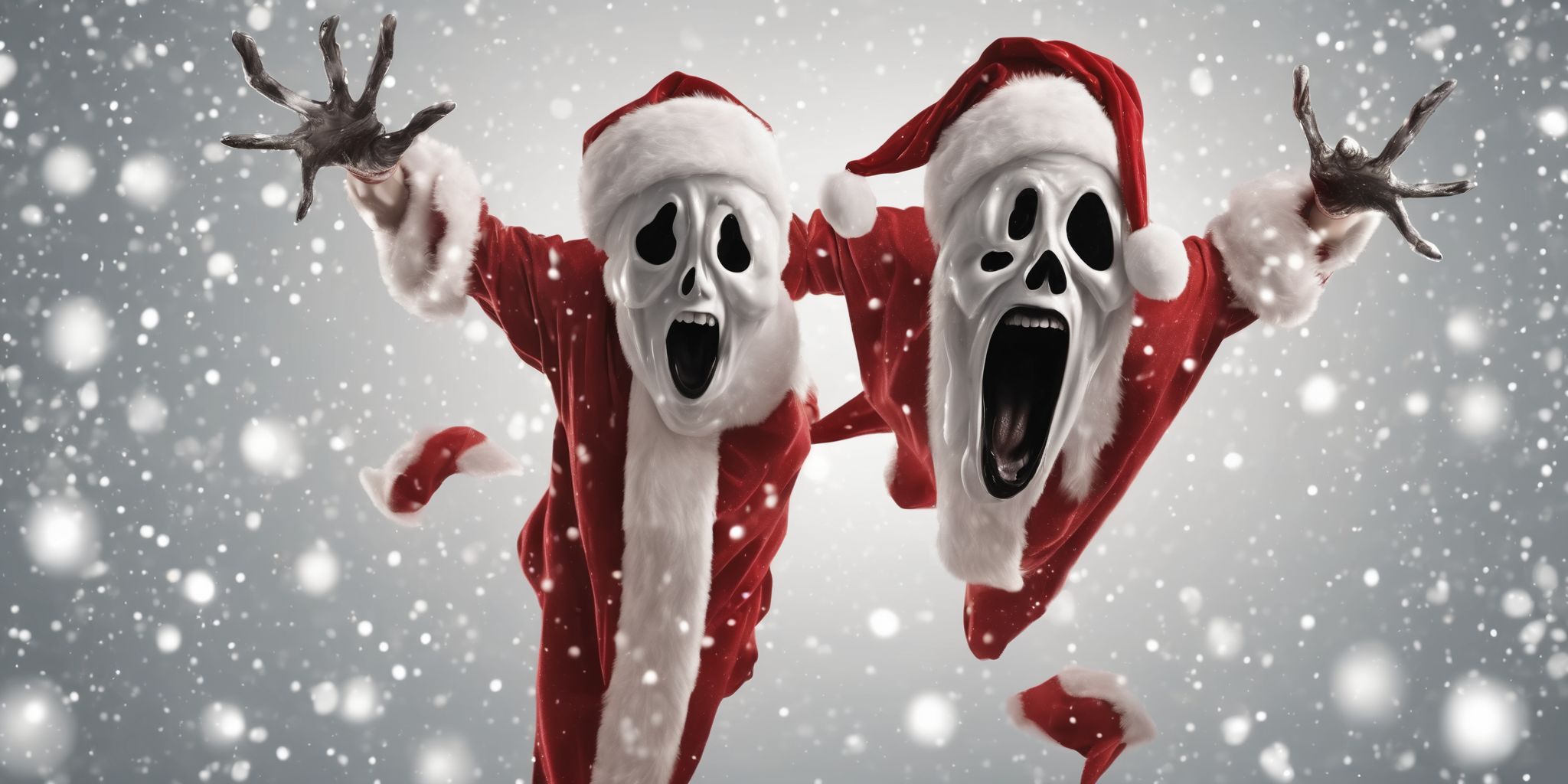 Scream in realistic Christmas style