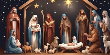 Nativity in realistic Christmas style