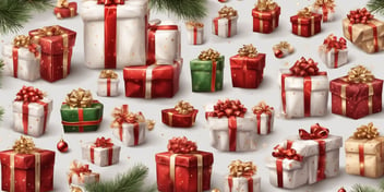 Presents in realistic Christmas style