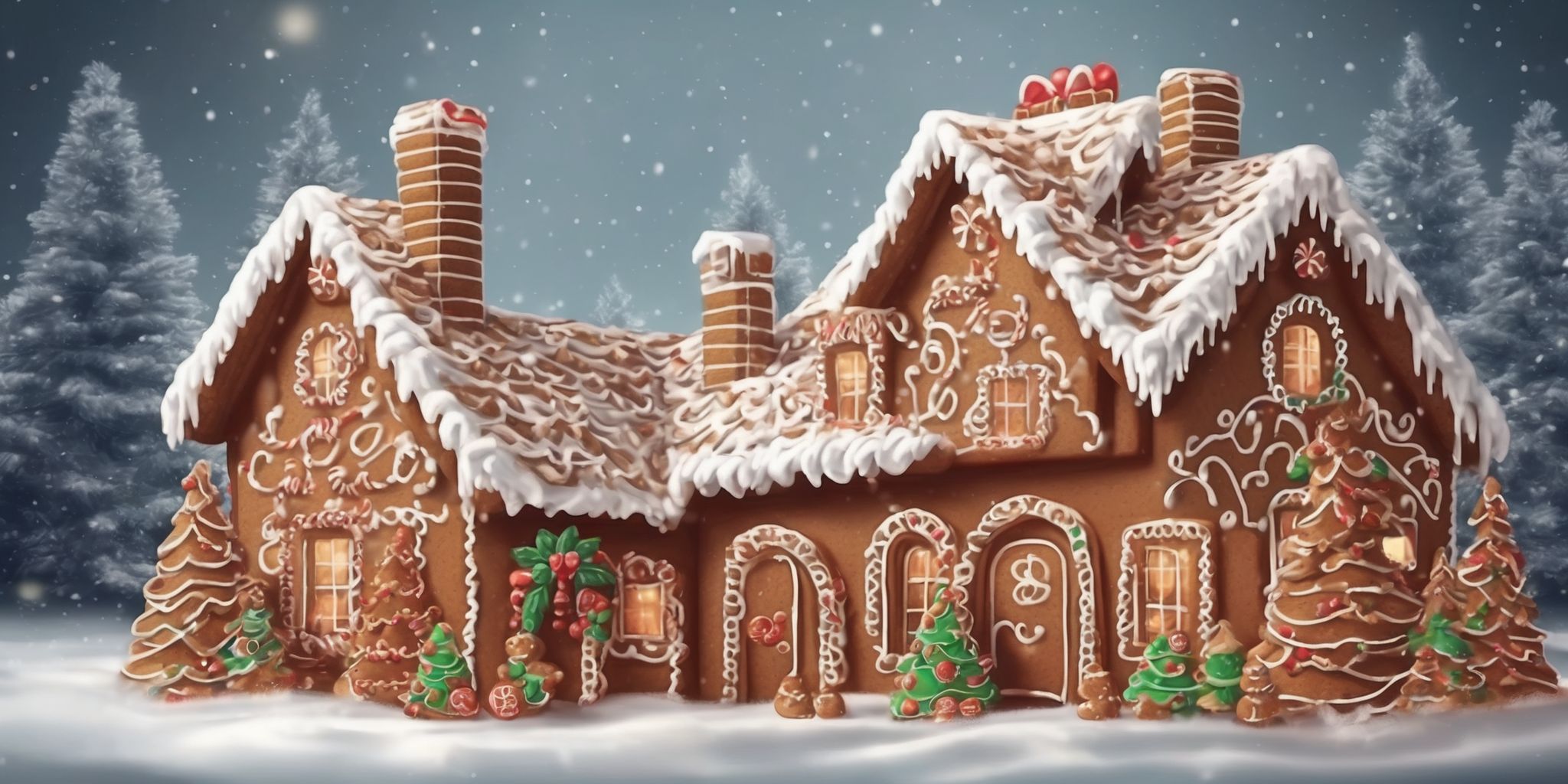 Gingerbread house in realistic Christmas style