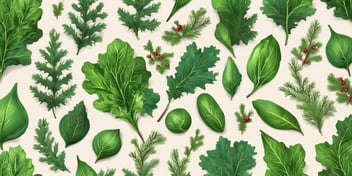 Leafy greens in realistic Christmas style