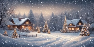 Snowfall in realistic Christmas style