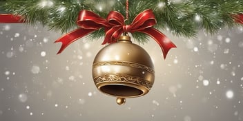 Sleigh bell in realistic Christmas style