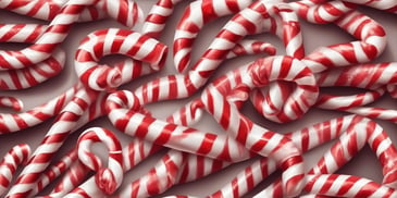 Candy cane in realistic Christmas style