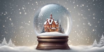 Snow globe in realistic Christmas style