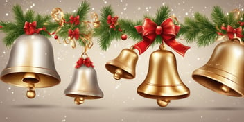 Bells in realistic Christmas style