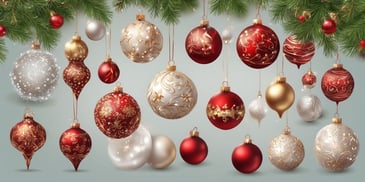 Ornaments in realistic Christmas style