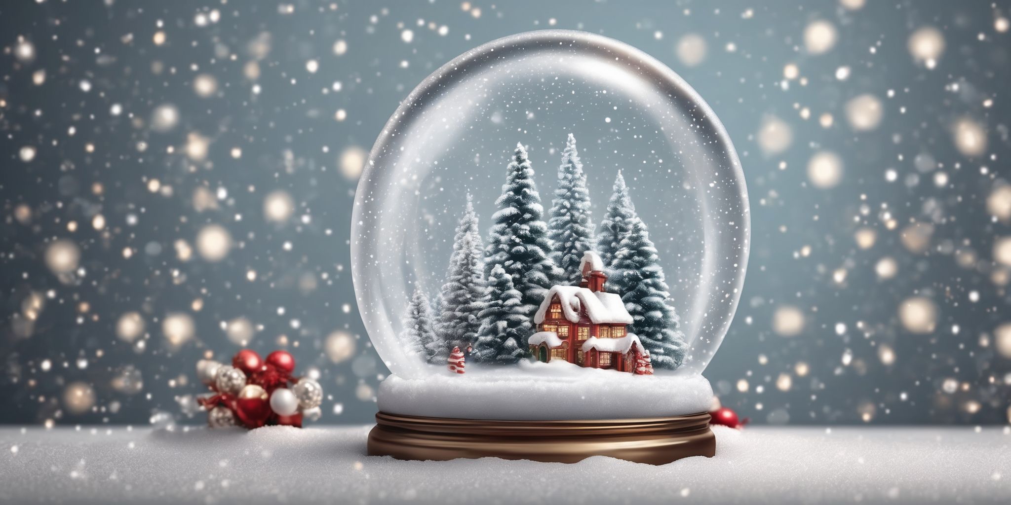 Snow globe in realistic Christmas style