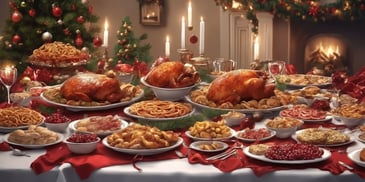 Feast in realistic Christmas style