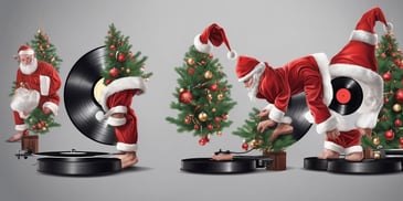 Vinyl in realistic Christmas style