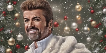 George Michael in realistic Christmas style
