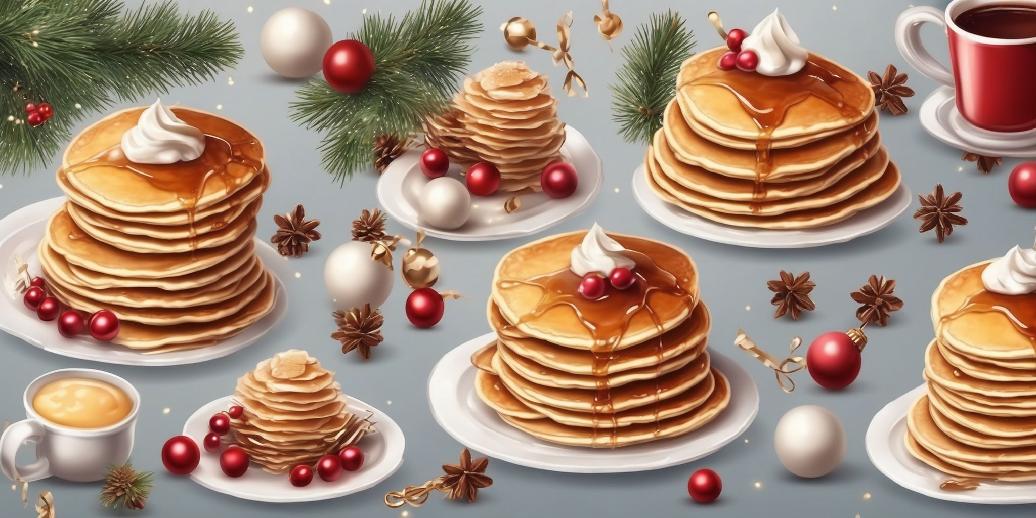 Pancakes in realistic Christmas style