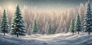 Forest in realistic Christmas style