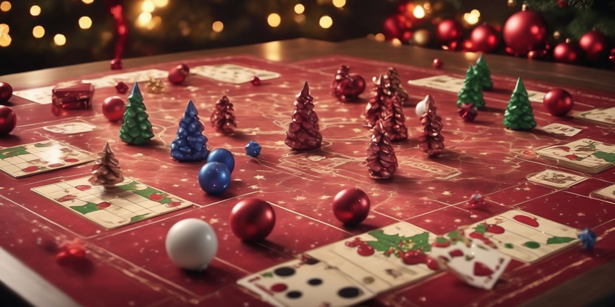 Board games in realistic Christmas style