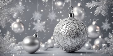 Silver in realistic Christmas style