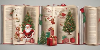 Encyclopedia in realistic Christmas style