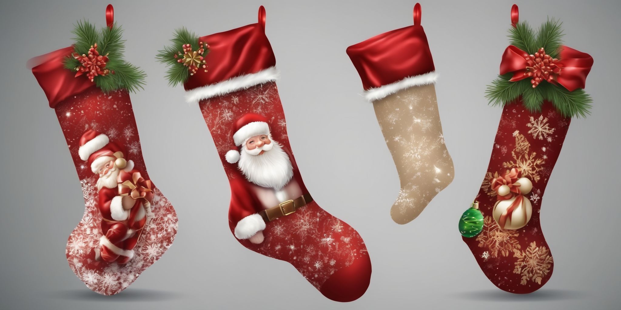 Stockings in realistic Christmas style