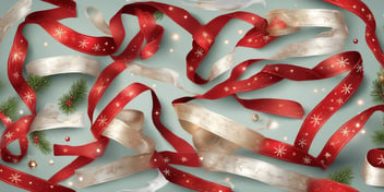 Ribbons in realistic Christmas style
