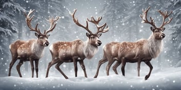 Reindeer in realistic Christmas style