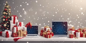 E-commerce in realistic Christmas style