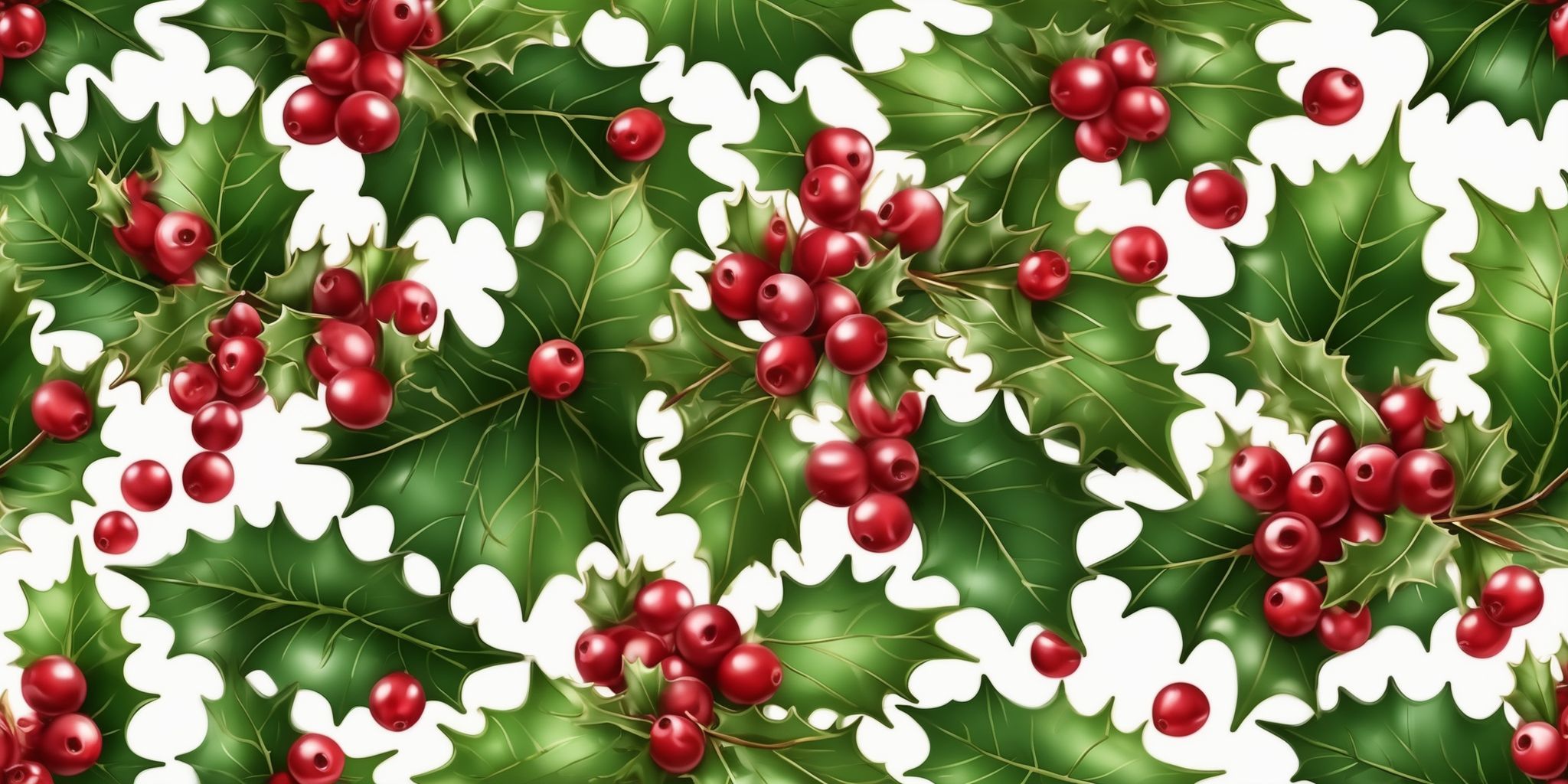 Holly berries in realistic Christmas style