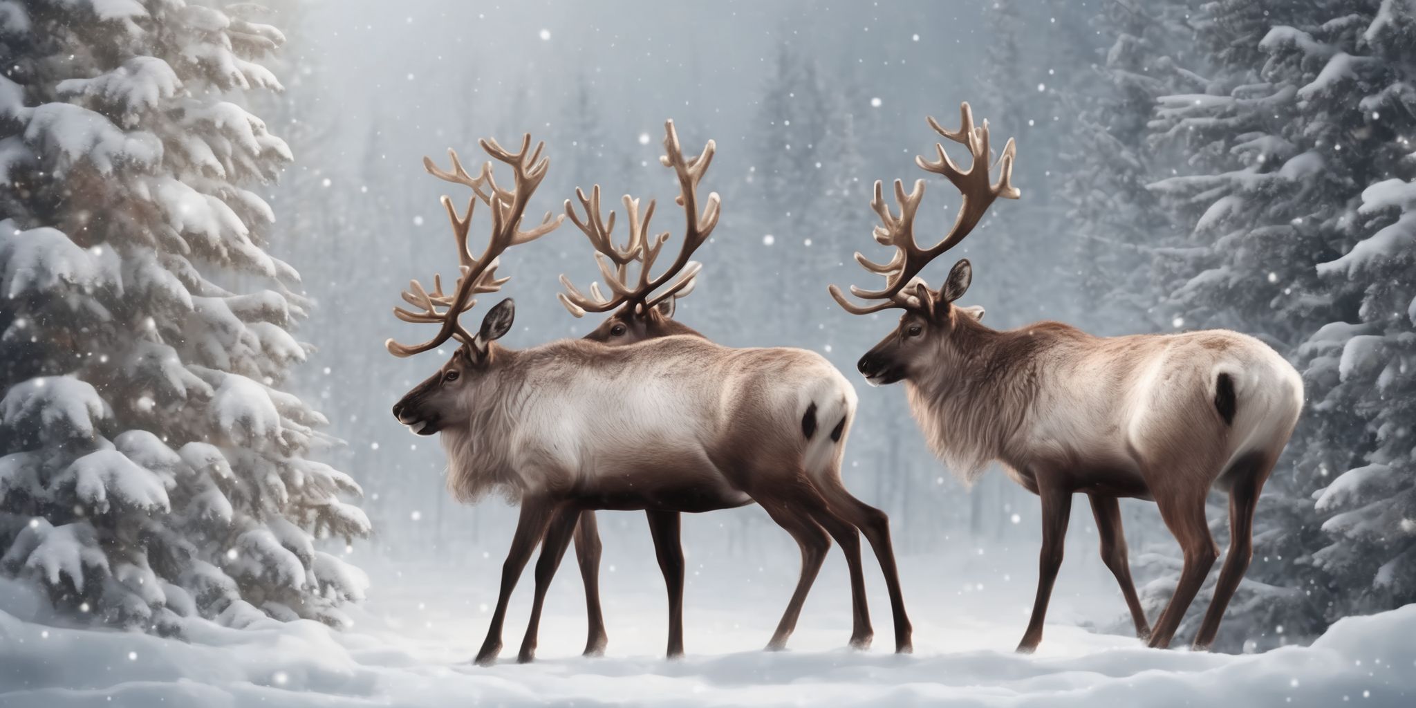 Reindeer in realistic Christmas style