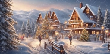 Getaways in realistic Christmas style