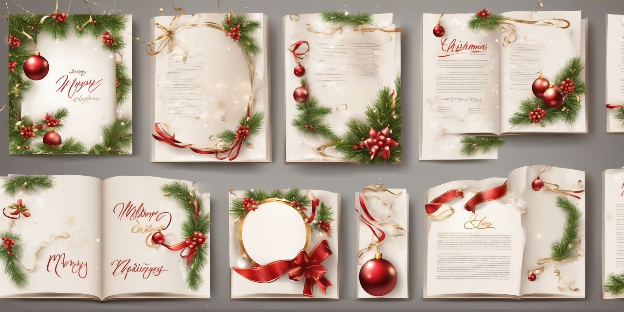 Pages in realistic Christmas style