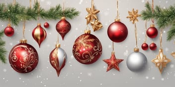 Ornaments in realistic Christmas style