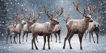 Reindeer in realistic Christmas style