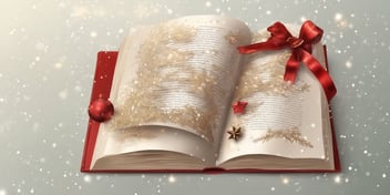 Book in realistic Christmas style