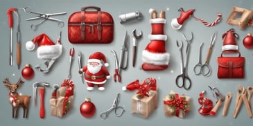 Tool kit in realistic Christmas style