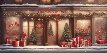 Store in realistic Christmas style