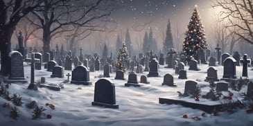 Graveyard in realistic Christmas style