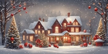 Harmony in realistic Christmas style