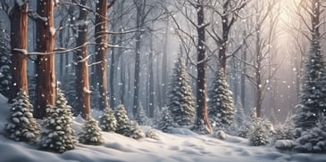Forest in realistic Christmas style