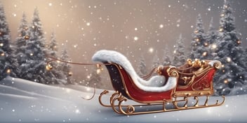 Sleigh in realistic Christmas style