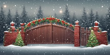 Gate in realistic Christmas style