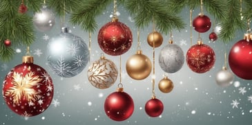 Baubles in realistic Christmas style